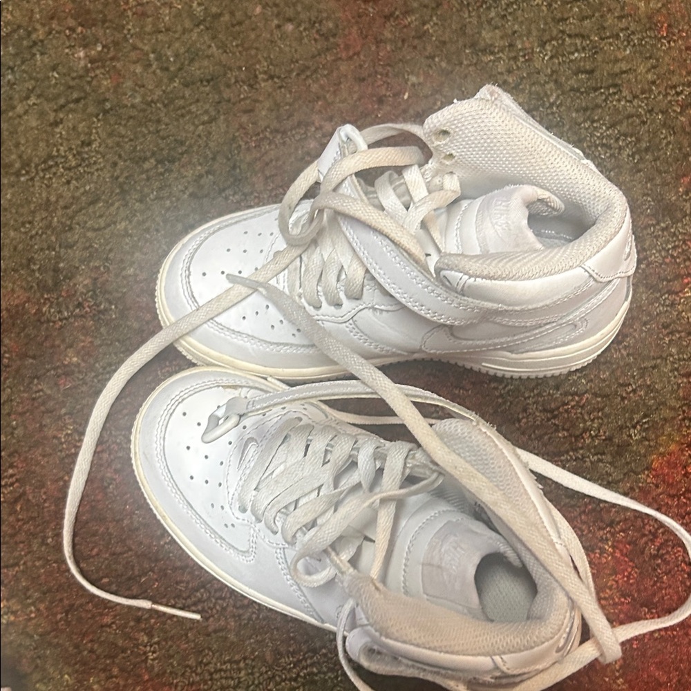 Kids White High-Top Sneakers